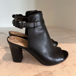 Via Spiga Black Open Toe Heeled Bootie